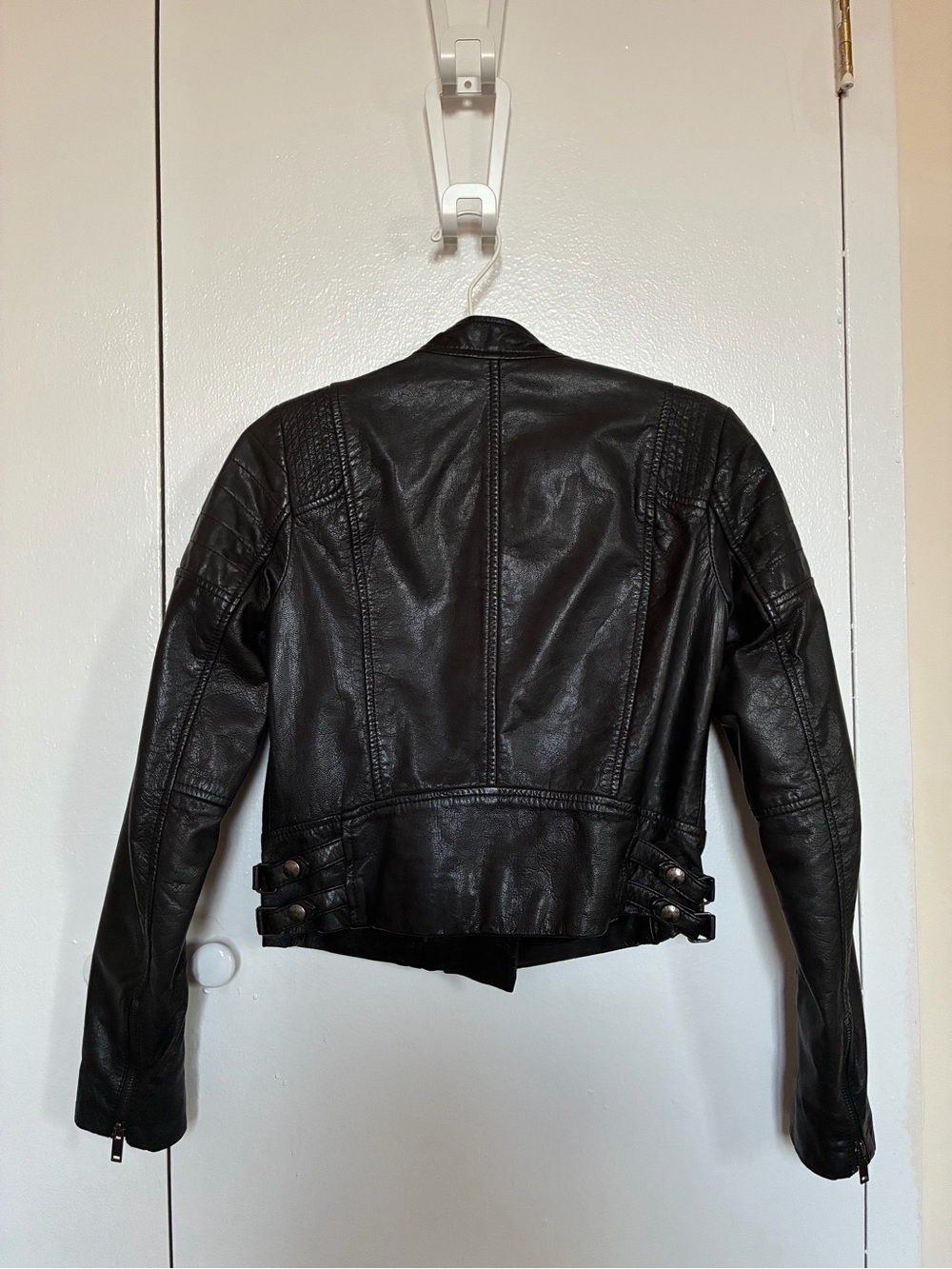 Banana Republic Black Leather Quilted Moto Jacket - Picture 2 of 2